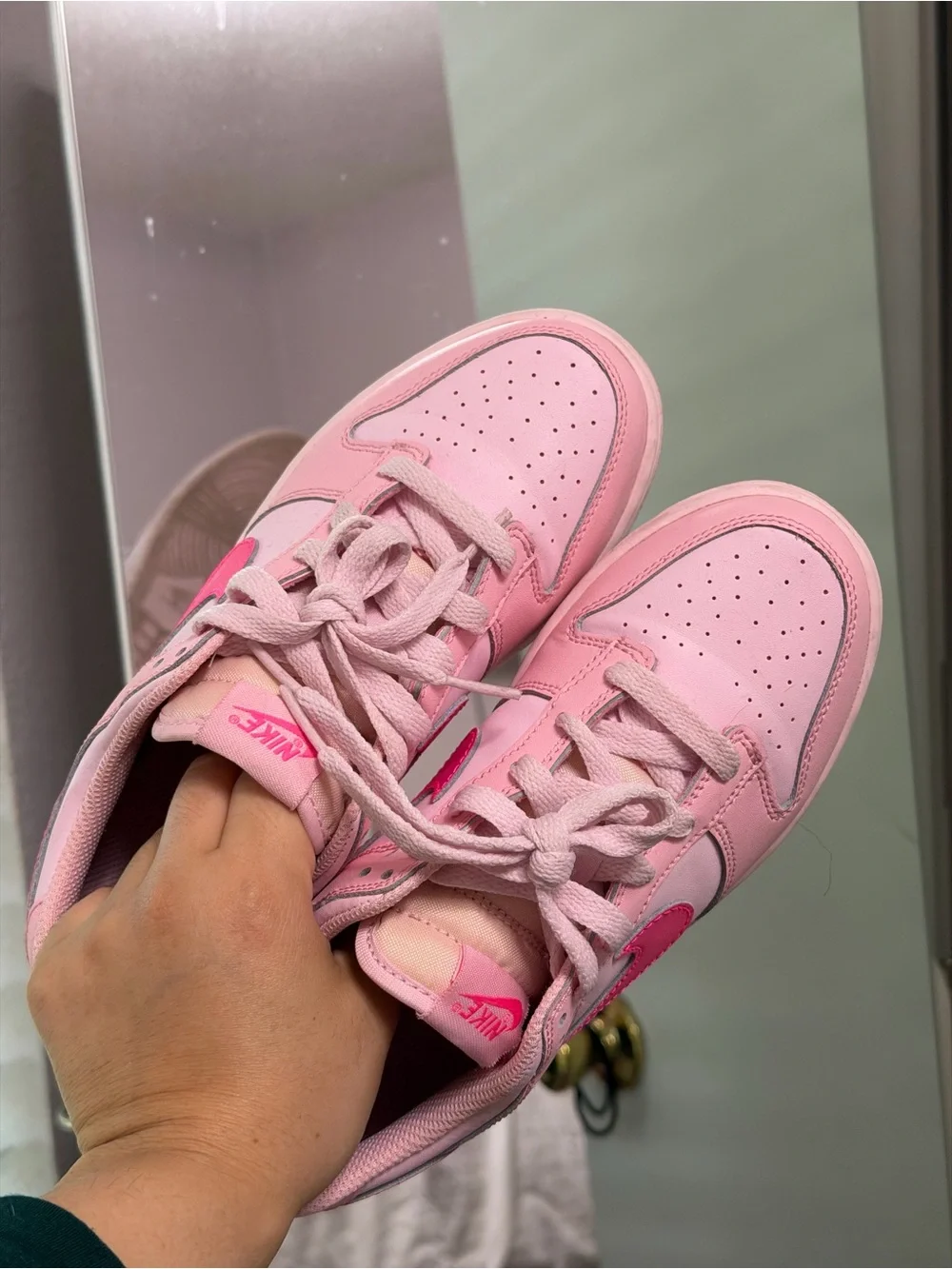 Nike Light Pink and Hot Pink Low-Top Sneakers